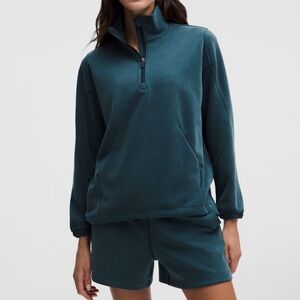 Lululemon Softstreme Long Half-Zip pullover size XL Indochine blue